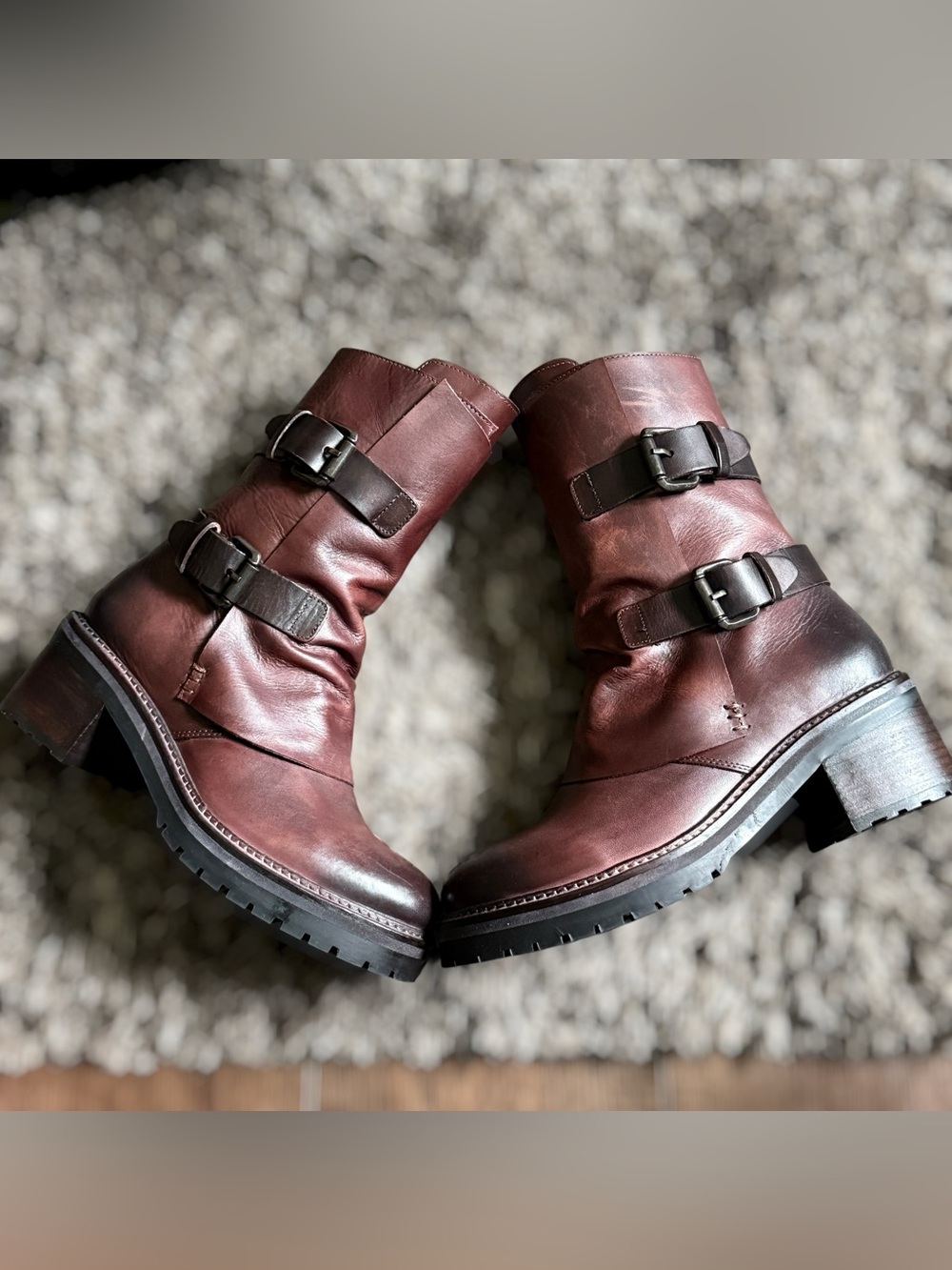 Vintage Foundry Co. Leather Buckle Boots Brown US 8 - Picture 2 of 14
